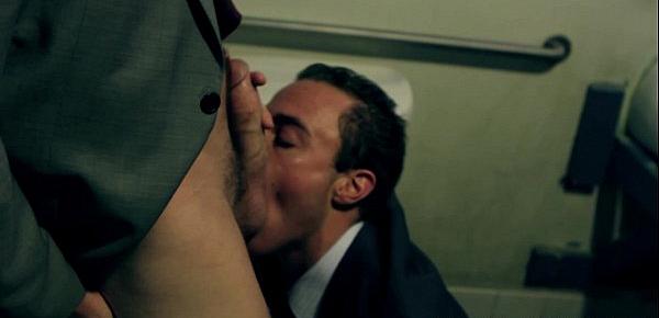  Gay office hunk drooling all over cock
